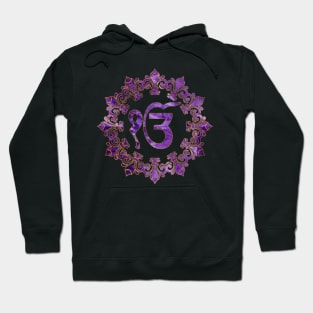 Amethyst and gold Ek Onkar / Ik Onkar symbol Hoodie